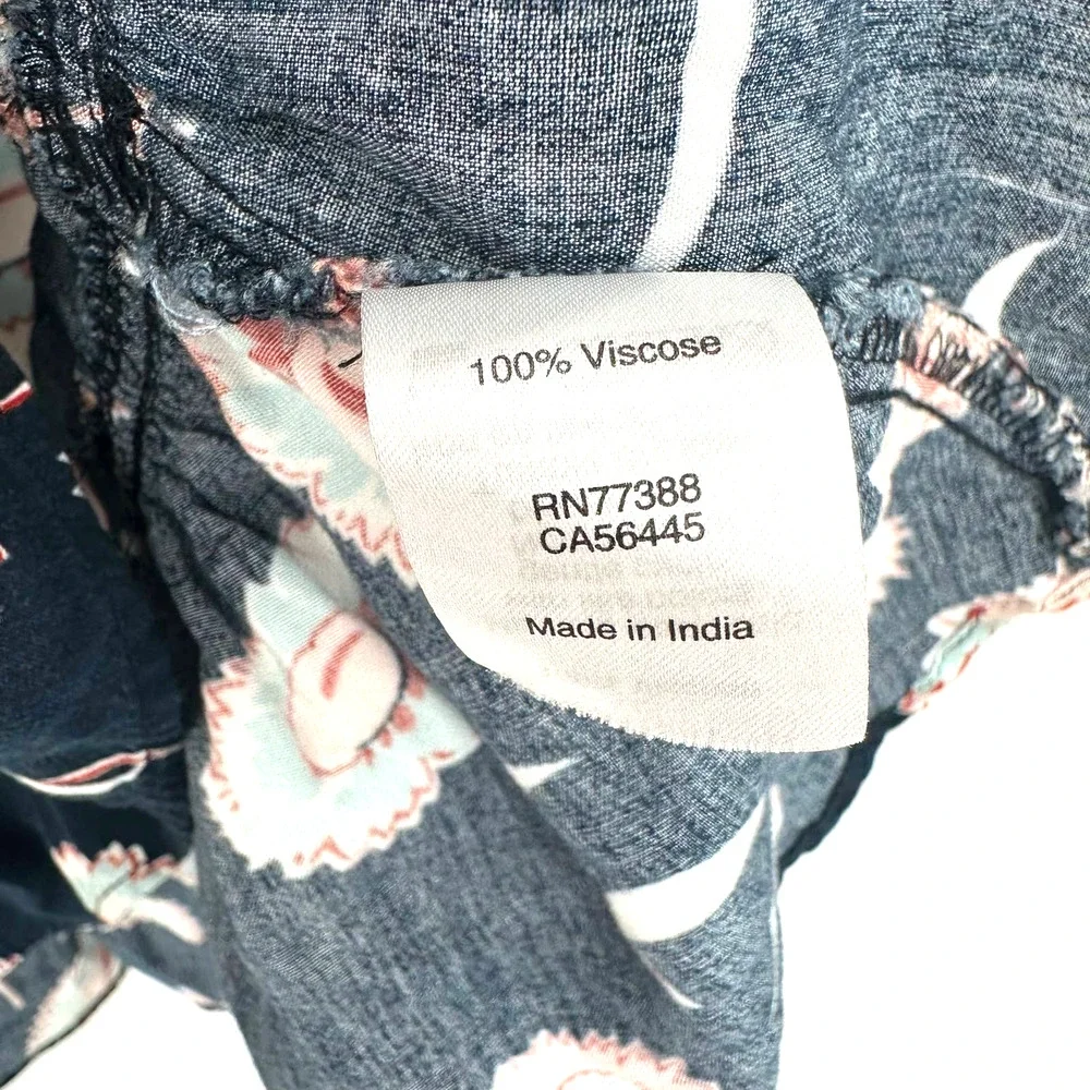 J. Crew Mercantile size 0 short sleeve wrap‎ dress deep teal floral print